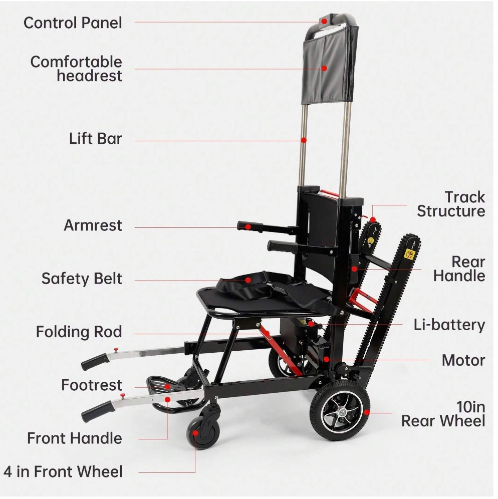 Kekoy Motorized Stair Climbing Electric Wheelchair with Large Wheels