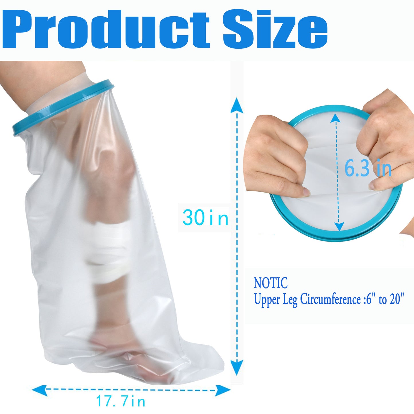 KEKOY Funda impermeable para escayola de pierna para ducharse