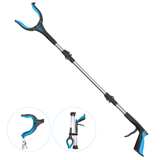 40 Inch Three-Fold Long-Distance Mobility Aids Grabber Tool in Blue
