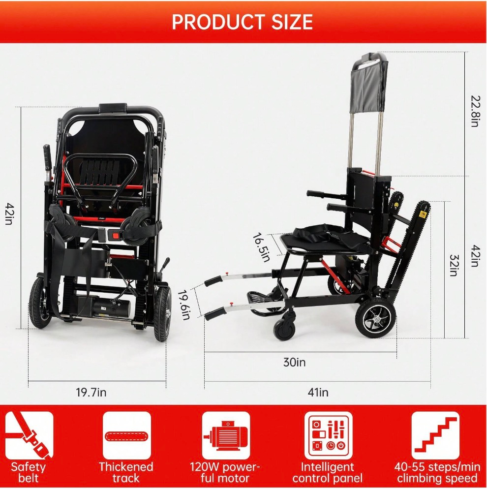 Kekoy Motorized Stair Climbing Electric Wheelchair with Large Wheels