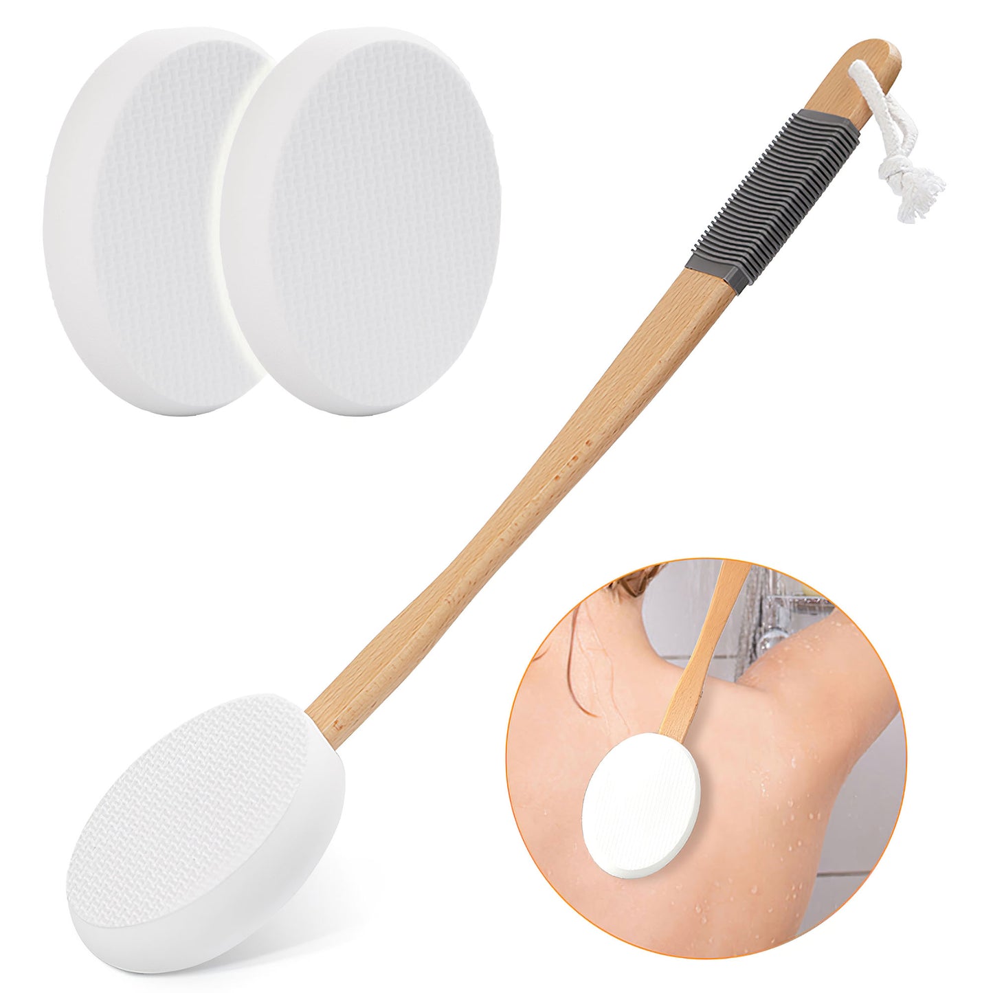 KEKOY Lotion Applicator for Back with 3 Replaceable Pads