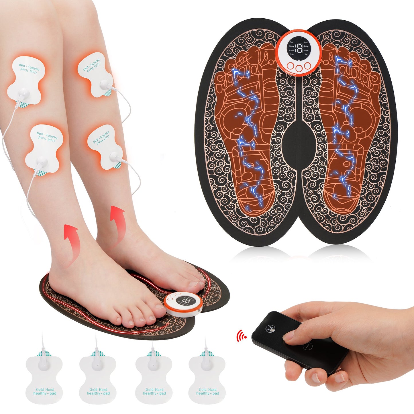 KEKOY Remote Controllable EMS Foot Massage Pad in Foldable Design