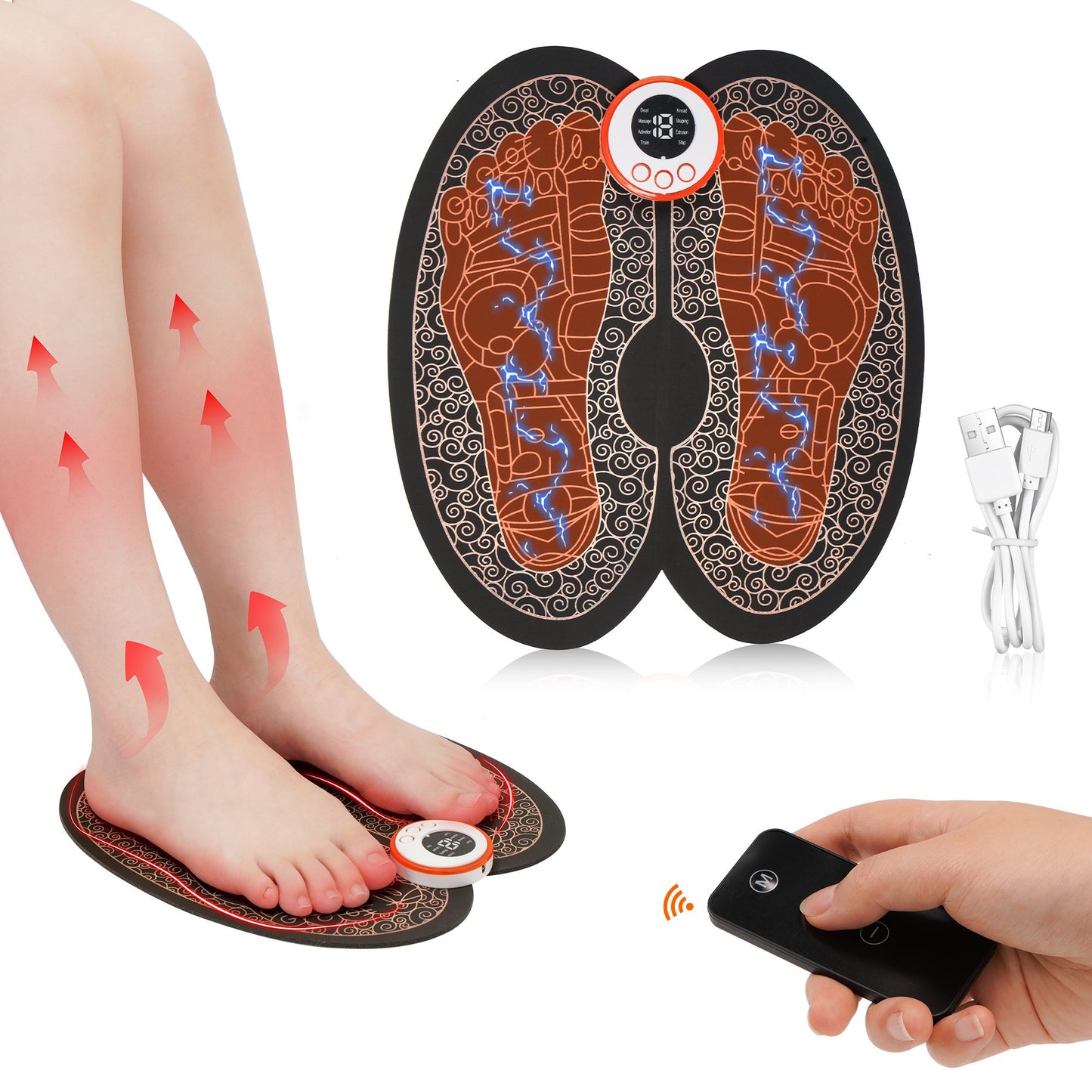 KEKOY Remote Controllable EMS Foot Massage Pad in Foldable Design