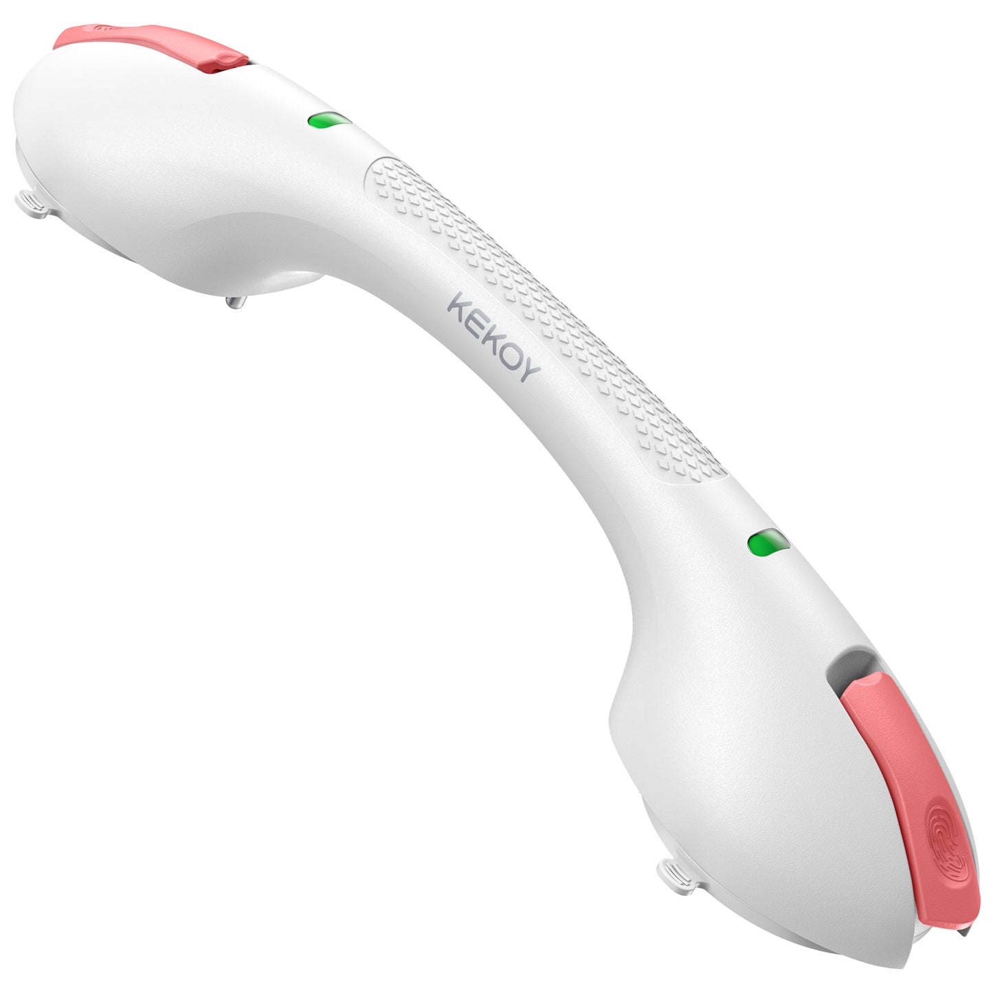 KEKOY Shower Grab Bars for Seniors, Heavy Duty Suction Cup Handles, 17.5“ Non-Slip Bathroom Shower Handles for Elderly, Handicap, Bathtub with Safety Indicators, Pink