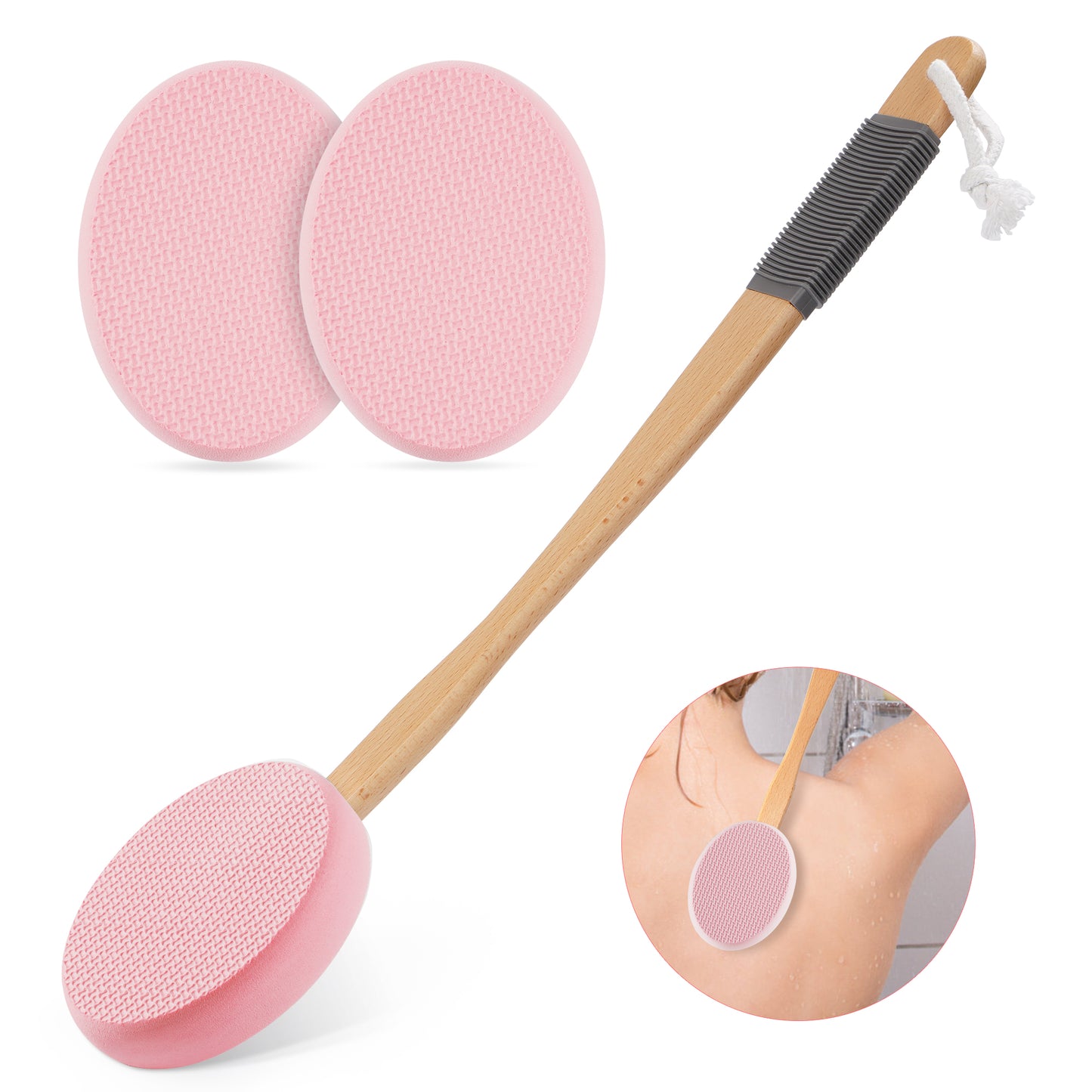 KEKOY Lotion Applicator for Back with 3 Replaceable Pads