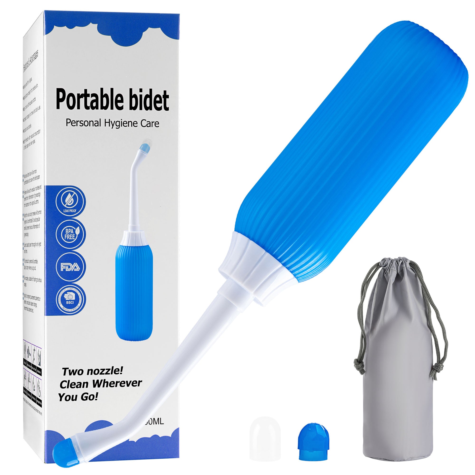 KEKOY 2 Pack Portable Travel Bidets Bottle for Postpartum Care, Handheld Bidet Sprayer with Travel Bag, 500ML Capacity for Personal Hygiene Cleaning