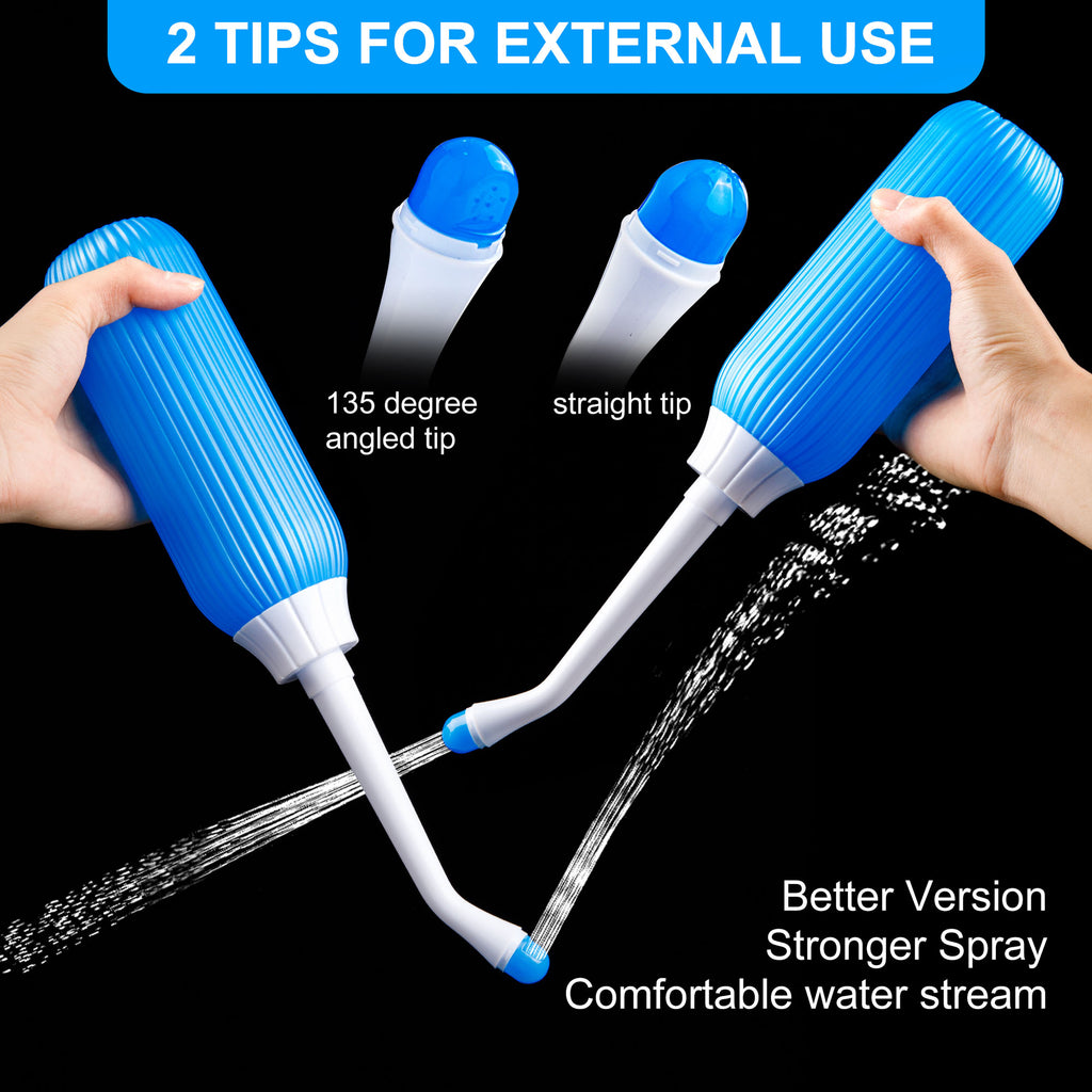 KEKOY 2 Pack Portable Travel Bidets Bottle for Postpartum Care, Handheld Bidet Sprayer with Travel Bag, 500ML Capacity for Personal Hygiene Cleaning