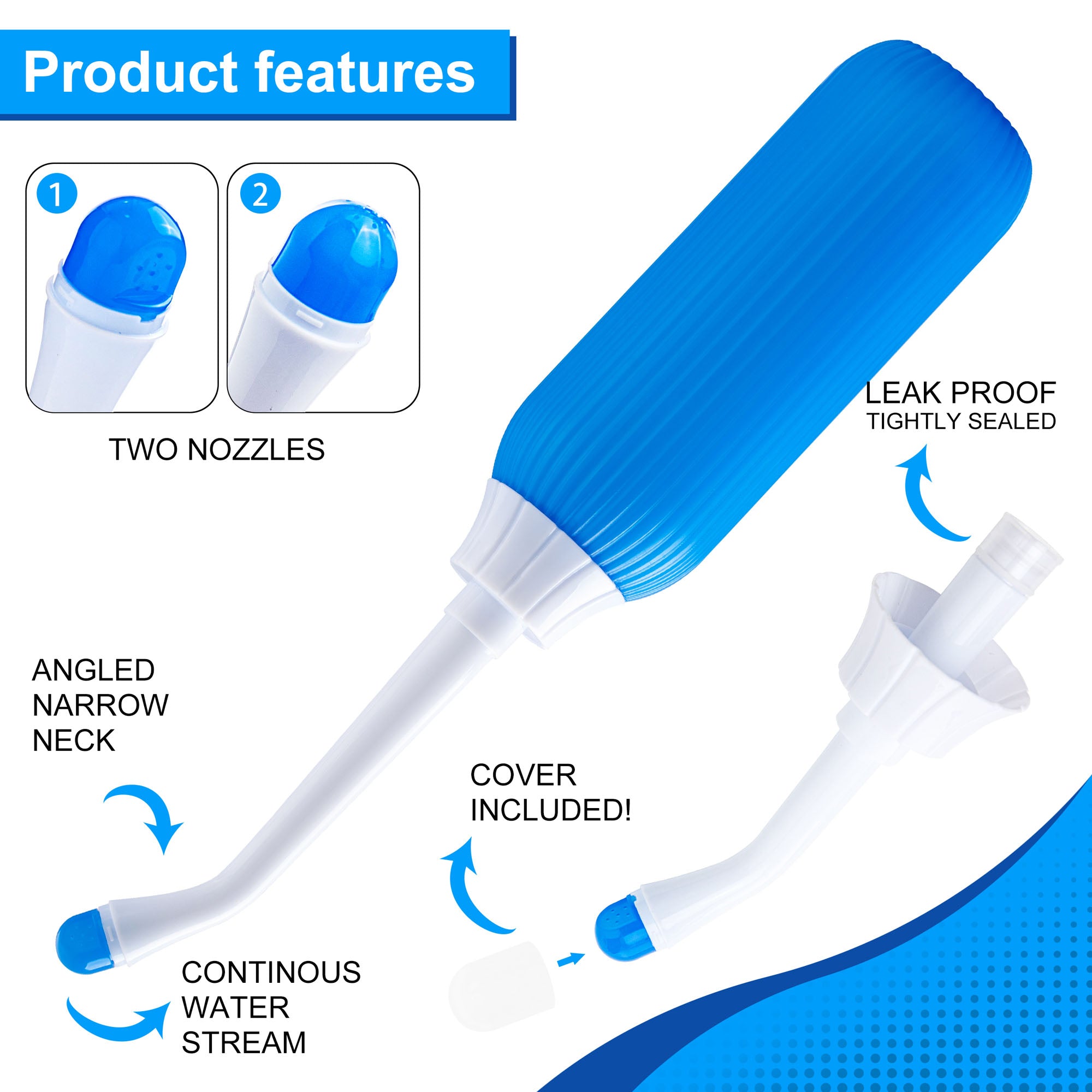 KEKOY 1 Pc Portable Travel Bidet Easy Store Nozzle and Carry Bag, Blue