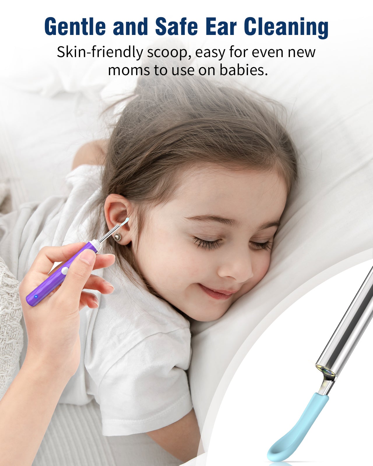 KEKOY Ear Cleaning Kit,1296P Ear Camera and Wax Removal, Wireless Otoscope with 13 Pieces Accessories