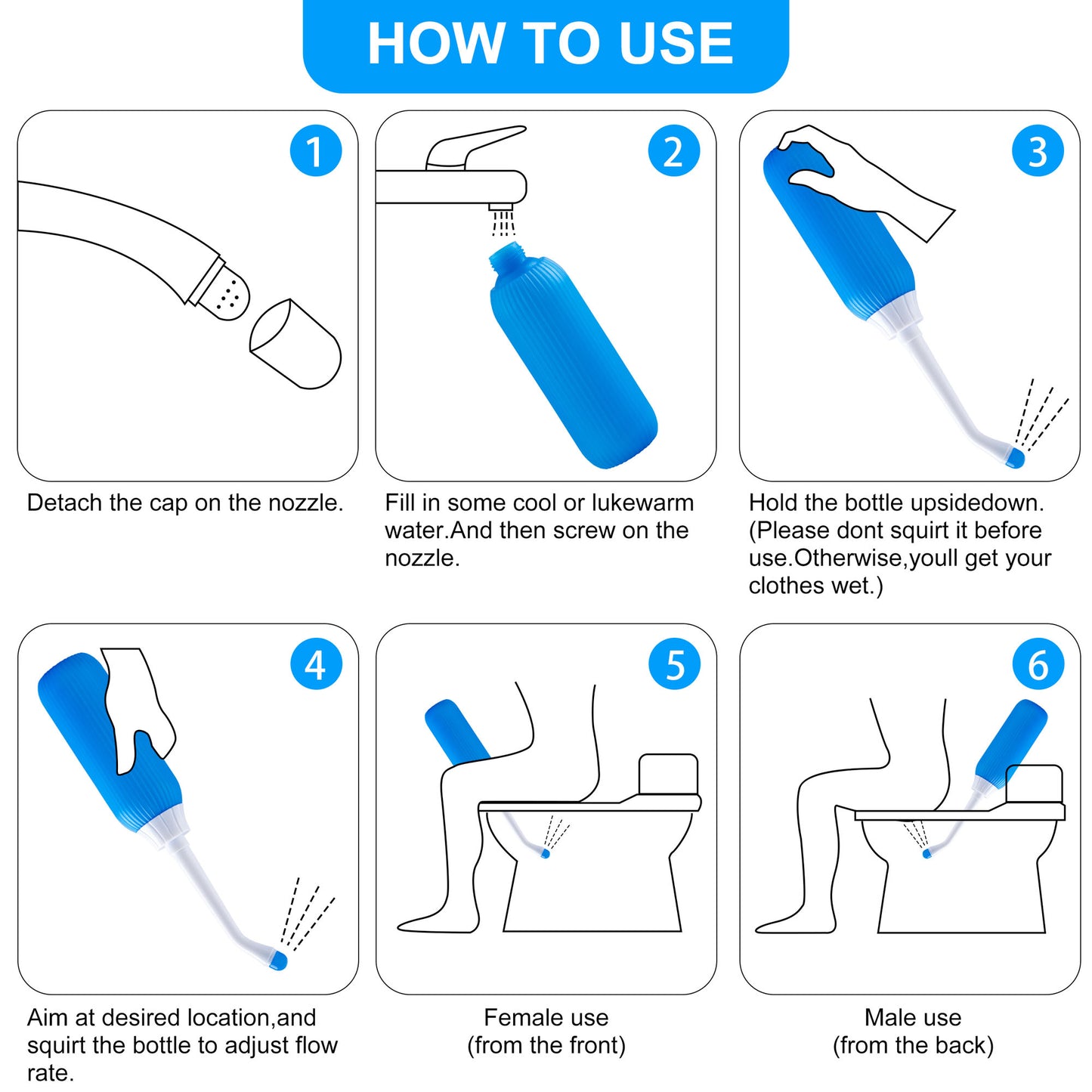 KEKOY 1 Pc Portable Travel Bidet Easy Store Nozzle and Carry Bag, Blue