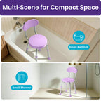Kekoy Swivel Shower Chair, 360° Rotating Shower Seat with Backrest for Elderly and Disabled, Height Adjustable Tub Bench for Inside Shower Stool & Bath Tub Seat for Narrow Space