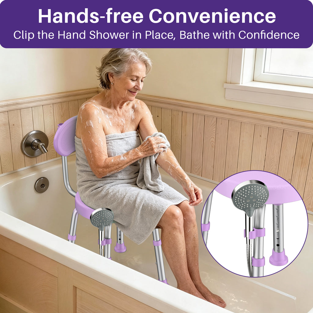 Kekoy Swivel Shower Chair, 360° Rotating Shower Seat with Backrest for Elderly and Disabled, Height Adjustable Tub Bench for Inside Shower Stool & Bath Tub Seat for Narrow Space