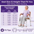 Kekoy Bedside Commode Chair with Padded Seat and Backrest, Commode Toilet with Liners for Adults, Seniors and Disabled, Adjustable Height, Includes Potty Bucket, Splash Guard, 400 lb Capacity