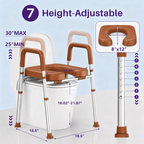KEKOY Toilet Seat Riser for Seniors, Raised Toilet Seat with Handles, FSA HSA Eligible 400lb Elevated Toilet Risers, Tool-Free Assembly with Adjustable Height & Width