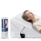 KEKOY Bed Wedge Pillow, Adjustable Height to 9-12 inches, Memory Foam Sleep Wedges for Acid Reflux, Dual-Zipper Removable Washable Cover, White