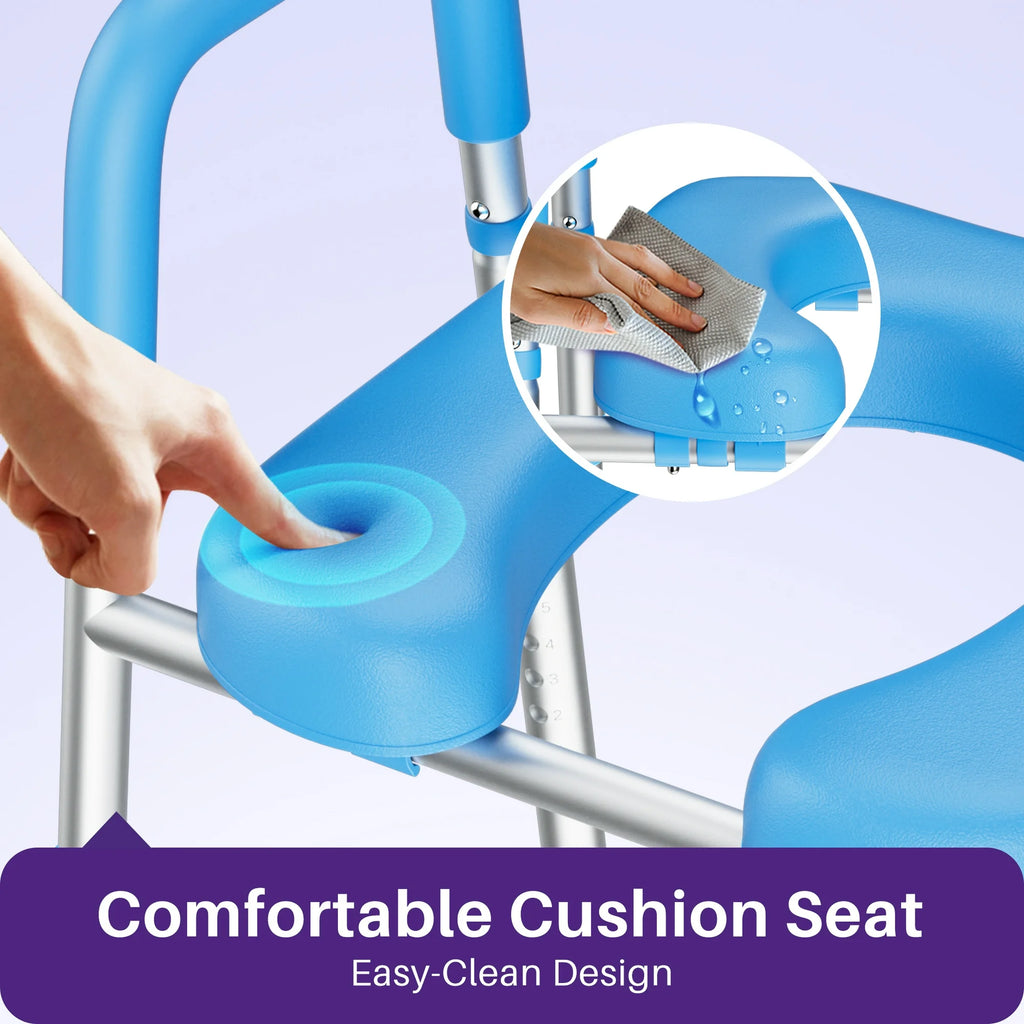 KEKOY Bedside Commode for Seniors, Commode Chair with Arms and Padded Seat , FSA HSA Eligible 400lb Easy Assembly Toilet Chair , Adjutable Raised Toilet Seat with Handles