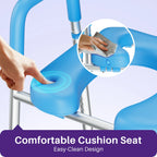 KEKOY Bedside Commode for Seniors, Commode Chair with Arms and Padded Seat , FSA HSA Eligible 400lb Easy Assembly Toilet Chair , Adjutable Raised Toilet Seat with Handles