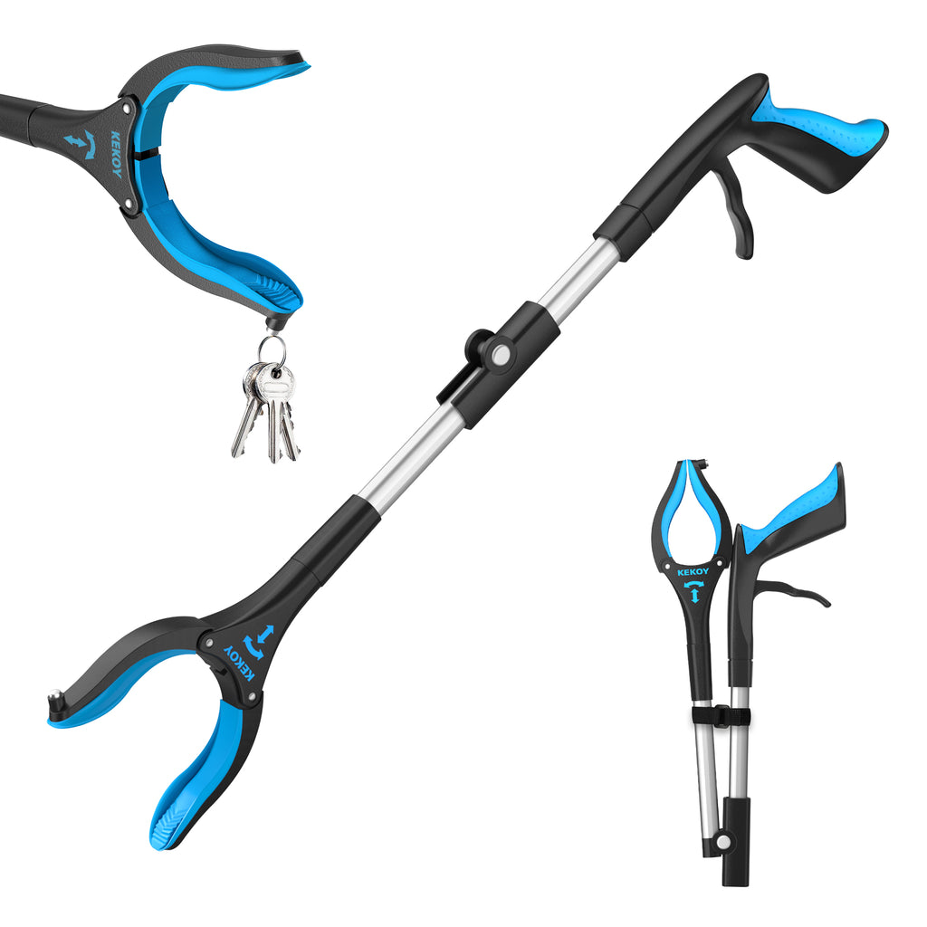 26 Inch Reaching Grabber Tool with Magnetic Tip in Silver and Blue