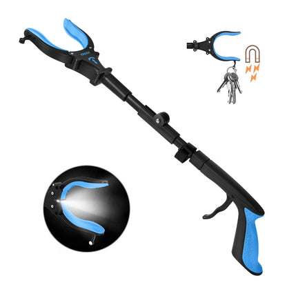 KEKOY 22" Reacher Grabber Tool with Headlight, Mobility Aid Reaching Tool, blue