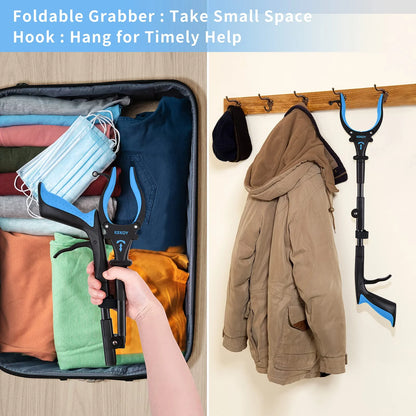 KEKOY 22" Reacher Grabber Tool with Headlight, Mobility Aid Reaching Tool, blue