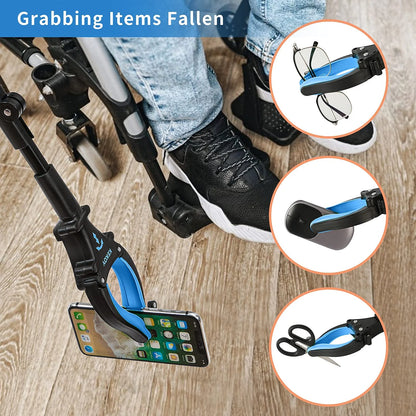 KEKOY 22" Reacher Grabber Tool with Headlight, Mobility Aid Reaching Tool, blue
