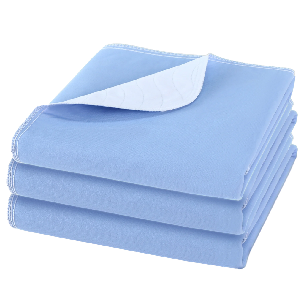 KEKOY 3 Pack Washable Bed Pads for Incontinence Reusable, 4 Layer Waterproof Absorbent Incontinence Bed Pads, Pee Pads for Adults, Dogs, Pets, 18*24"