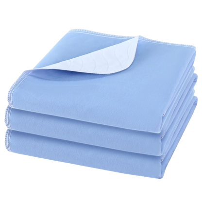KEKOY 3 Pack Washable Bed Pads for Incontinence Reusable, 4 Layer Waterproof Absorbent Incontinence Bed Pads, Pee Pads for Adults, Dogs, Pets, 18*24"