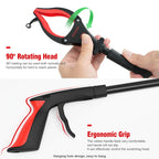 KEKOY 32 Inch Grabber Reacher Tool, Foldable Grabber with Light, Extra Long Grabbers for Elderly Grab It Reaching Tool, Trash Pick up Stick, Picker Upper Heavy Duty, Red