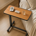 KEKOY Overbed Table with Wheels, One-Touch Height Adjustable Rolling Hospital Bedside Table, Stable Bed Tray for Eating, Reading, Elderly Home Care and Hospital Use