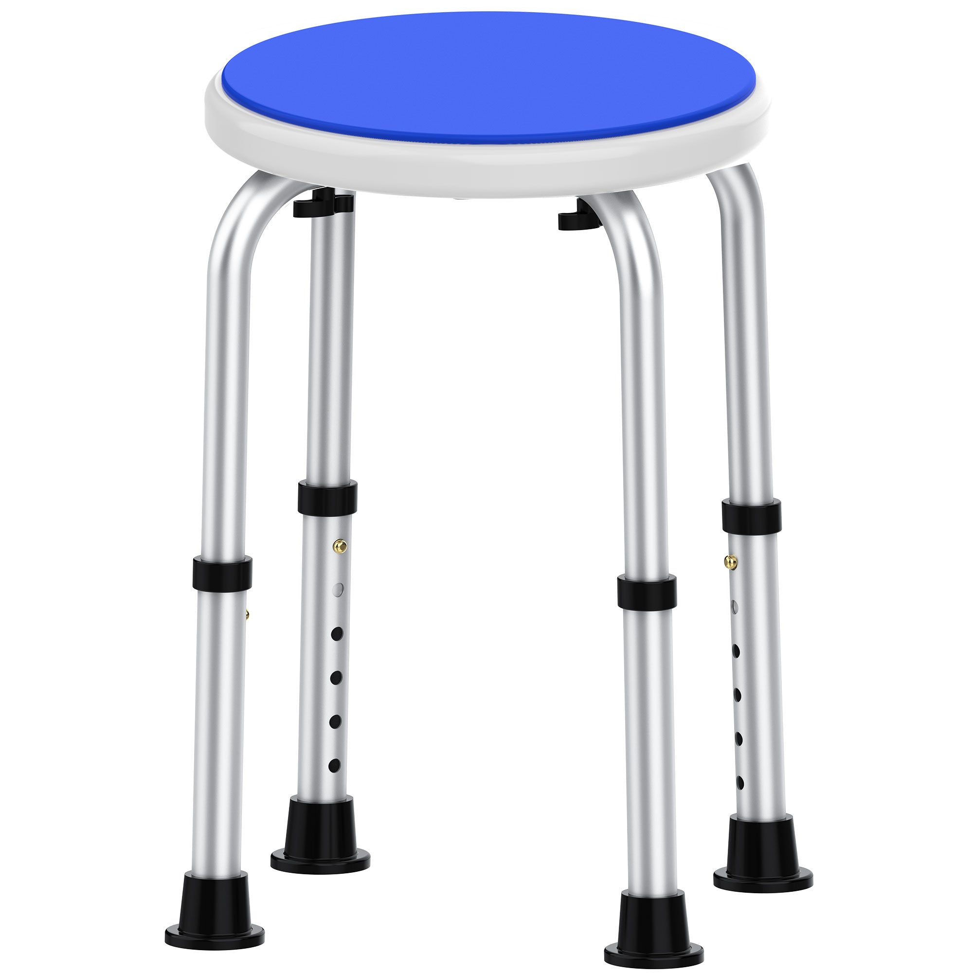 KEKOY Adjustable Shower Chair for Inside Shower, Round Bath Stool for Compact Showers and Tubs, Tool-Free Bath Chair for Elderly/Senior/Disabled/Pregnant