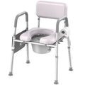 KEKOY Bedside Commode Chair with Padded Seat and Backrest, Aluminum Commode Toilet for Adults, Seniors, Disabled, Adjustable Height, Includes Potty Bucket & Splash Guard, 400lbs Capacity