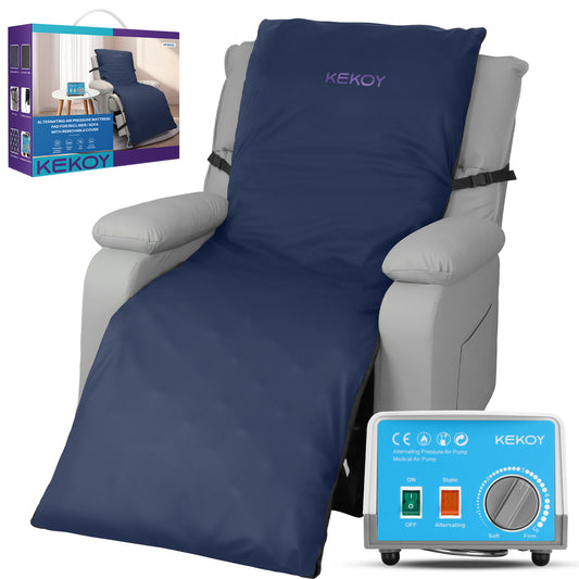 KEKOY Alternating Air Pressure Mattress Pad for Recliner Chair, Pressure Relief Cushion &amp; Bedsore Prevention for Elderly, &nbsp;with Anti-Slip Design, Quiet Pump, Waterproof Cover for Home Hospital Use