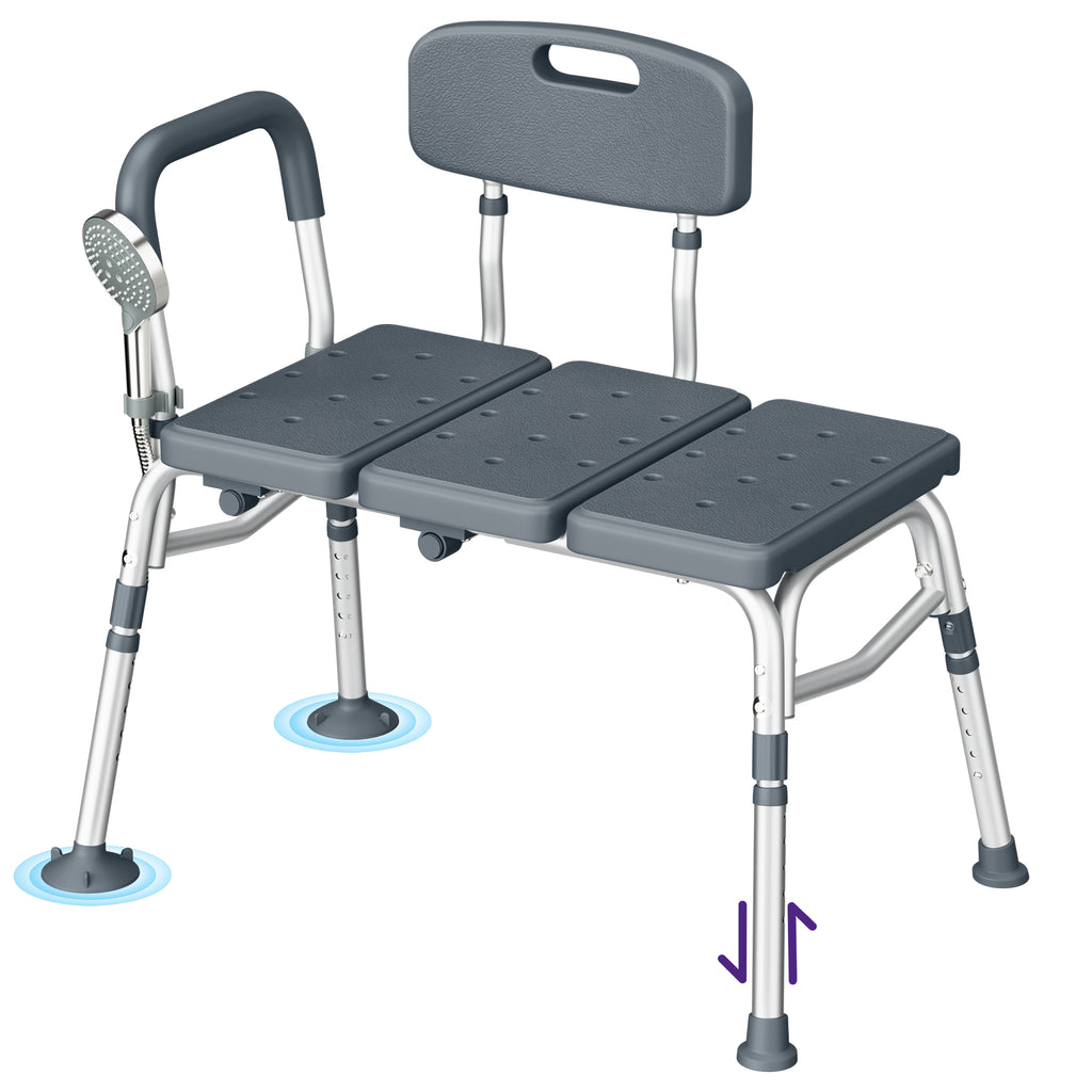 KEKOY Tub Transfer Bench for Bathtub and Showers, Adjustable Shower Bench, Bath Shower Chair Seat 400LBs for Elderly, Adults and Disabled