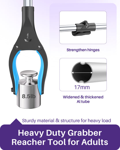 Kekoy Grabber Reaching Tool for Elderly, 40" Heavy Duty Reacher Grabber Pickup Tool , 4" Wide Extended Weed Gripper Claw with Magnet