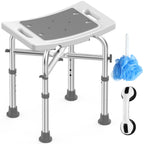 KEKOY Shower Chair for Elderly, 500lb Adjustable Height Bath Seat with Tool-Free Assembly, Anti-Slip FSA/HSA Eligible Shower Stool for Smaller Bathtub & Bathroom, Ideal for Seniors and Disabled Adult Gray