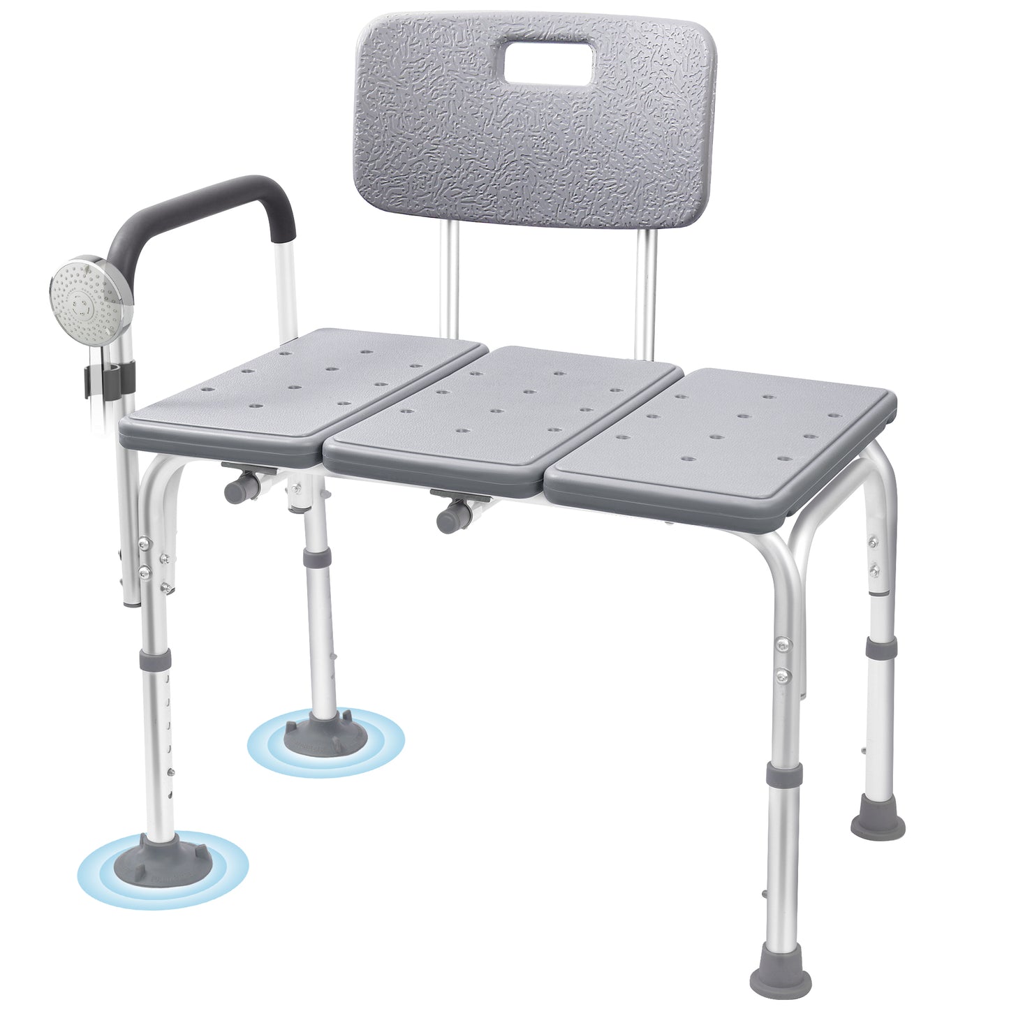 KEKOY Shower Transfer Bench for Bathtub 500LBs, FSA/HSA Eligible Tub Bath Shower Chair Seat, Height Adjustable Shower Stool for Elderly, Disabled, Grey