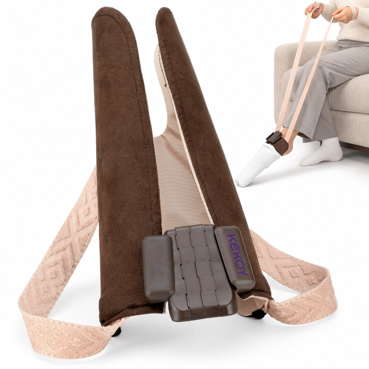 KEKOY Flexible Sock Aid with Adjustable Width 4-4.5", Sock Helper Easy on, Sock Assist Device for Elderly, Pregnant, Diabetics