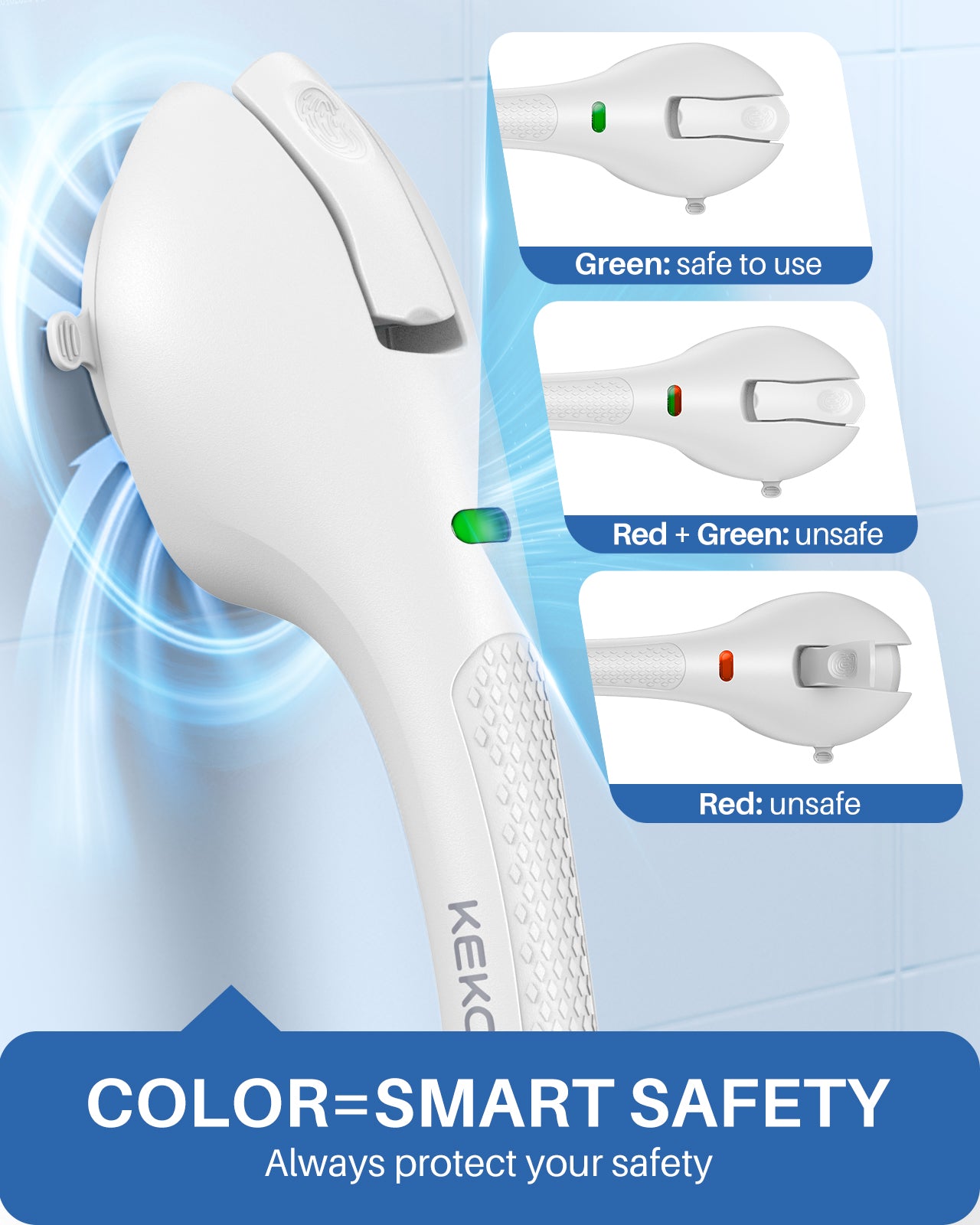 KEKOY 17.5" Grab Bars for Shower, 2 Pack Shower Handle Strong Suction Shower Bar, Safety Bars for Shower, Shower Grab Bars for Seniors, Injured, Handicap