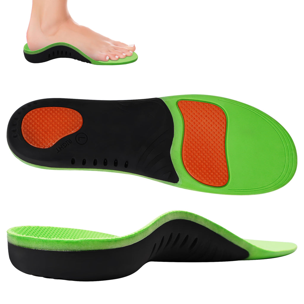 KEKOY Plantar Fasciitis Insoles, Heavy Duty High Arch Support Inserts, Flat Feet - Orthotic Foot Pain Relief Insoles for Men Women, XS