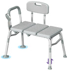 KEKOY Shower Transfer Bench for Bathtub 400LBs, FSA/HSA Eligible Tub Bath Shower Chair Seat, Height Adjustable Shower Stool for Elderly, Disabled, Grey