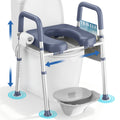 KEKOY Adjustable Tiolet Seat Riser for Seniors，Raised Toilet Seat with Handles and Padded Seat , FSA HSA Eligible 400lb Easy Assembly Elevated Toilet Risers