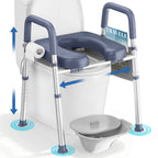 KEKOY Adjustable Tiolet Seat Riser for Seniors，Raised Toilet Seat with Handles and Padded Seat , FSA HSA Eligible 400lb Easy Assembly Elevated Toilet Risers