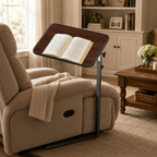 KEKOY Overbed Table with Wheels, 90° Tilting Tabletop and Adjustable Height, Rolling Hospital Bedside Table for Reading, Laptop Work and Post-Surgery Recovery