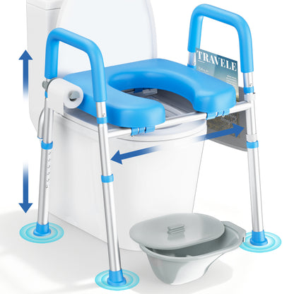 Kekoy Durable Bedside Commode Chair and Toilet Chair for Adults & Seniors, 400 lb Capacity, Removable Pail