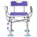 KEKOY Shower Chair with Back and Arms for Inside Shower, 550LBS Heavy Duty Shower Chair, 22.5" Extra Wide Space Between Armrests, Large Suction Feet, FSA/HSA Adjustable Shower Chair for Elderly
