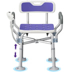KEKOY Shower Chair with Back and Arms for Inside Shower, 550LBS Heavy Duty Shower Chair, 22.5" Extra Wide Space Between Armrests, Large Suction Feet, FSA/HSA Adjustable Shower Chair for Elderly