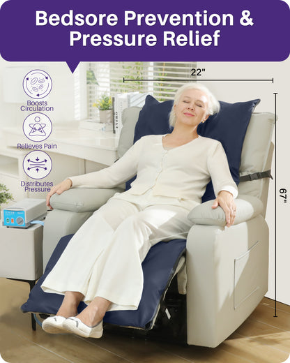 KEKOY Alternating Air Pressure Mattress Pad for Recliner Chair, Pressure Relief Cushion &amp; Bedsore Prevention for Elderly, &nbsp;with Anti-Slip Design, Quiet Pump, Waterproof Cover for Home Hospital Use