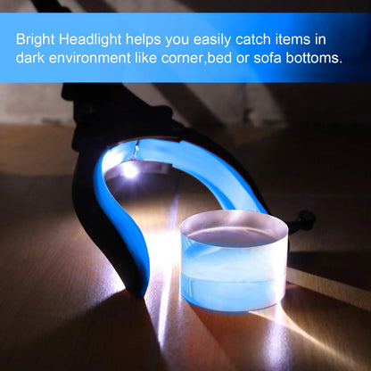 KEKOY 32" Foldable Reacher Grabber Tool with Light, Extra Long Trash Claw Grabber, FSA/HSA Eligible Reaching Aid Tool for Trash Pick up, Blue