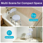 Kekoy Swivel Shower Chair, 360° Rotating Shower Seat with Backrest for Elderly and Disabled, Height Adjustable Tub Bench for Inside Shower Stool & Bath Tub Seat for Narrow Space