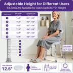 Kekoy Swivel Shower Chair, 360° Rotating Shower Seat with Backrest for Elderly and Disabled, Height Adjustable Tub Bench for Inside Shower Stool & Bath Tub Seat for Narrow Space